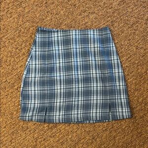 Brandy Melville Blue Plaid Mini Skirt